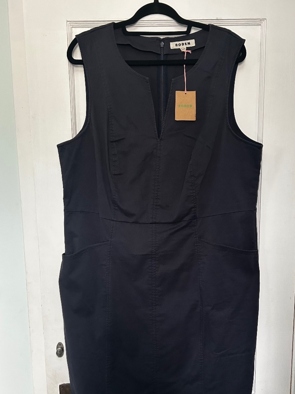 Boden Navy Blue NWT Sleeveless Sheath Dress with Pockets UK 22 US20